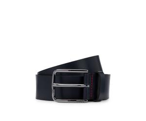 HUGO Cinturón de piel italiana con hebilla con logo grabado - StyleGerik_Sz35, 50491997 Azul oscuro 80