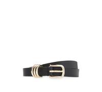 HUGO Cinturón de piel italiana con herrajes dorados - StyleNyna-Loop-G_Sz20, 50568450 Negro 80