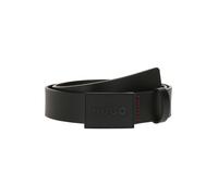 HUGO Cinturón de piel italiana con hebilla de placa con logo - StyleGethon_Sz35, 50548359 Negro 85