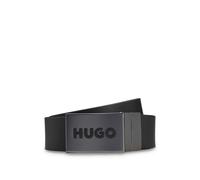 HUGO Cinturón reversible de piel italiana - StyleGussy_Plaque_Sr35, 50563803 Negro 85