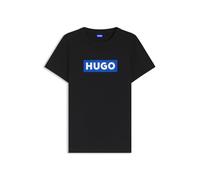 HUGO Camiseta slim fit en algodón con logo encuadrado azul - StyleClassic Tee_B, 50510772 Negro S
