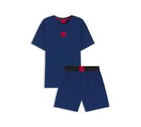 HUGO Pijama de algodón elástico con etiquetas con logo - StyleGALAXY SHORT SET, 50559742 Azul XXL