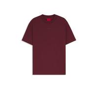 HUGO Dapolino - Camiseta de algodón para hombre con logotipo impreso, Rojo oscuro 602, L