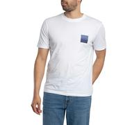 HUGO Camiseta de punto de algodón con estampado de logo en dos partes - StyleDapusi, 50544458 Blanco XL