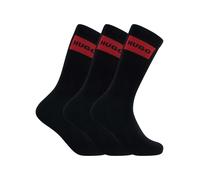 HUGO de los hombres Paquete de 3 pares de calcetines con etiqueta, Negro