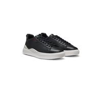 HUGO Deportivas de piel con suela tipo cupsole y detalles de logo en rojo - StyleBlake_Tenn_lt_N, 50499261 Negro 48
