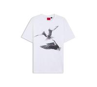 HUGO Camiseta de punto de algodón con ilustración animal - StyleDirunn, 50564143 Blanco M
