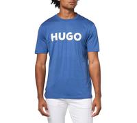 HUGO Dulive222 - Camiseta de algodón con Estampado de Logotipo para Hombre, Azul Skyline, XL
