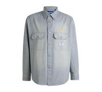 Hugo Ebolt 10270773 01, Camisa Hombre, Bright Blue439,