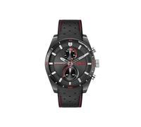 HUGO #Fast - Reloj multifunción de cuarzo 3H para hombre, acero inoxidable, resistente al agua hasta 5 ATM/50 metros, reloj elegante y deportivo, regalo para él, 44 mm, Negro-mate