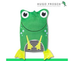 Hugo Frosch 0,8L Infantil Öko-wärmflasche Rana Velours Verde Hecho en Alemania