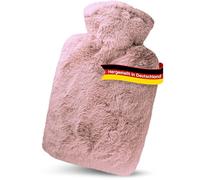 Hugo Frosch Bolsa de agua caliente clásica de 1,8 l con funda de pelo largo (rosa)