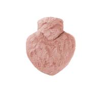 Hugo Frosch Bolsa de agua caliente con diseño de corazón, 1,0 l, con funda de flojel, color rosa