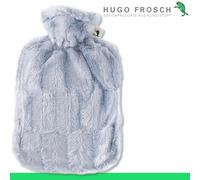Hugo Frosch - Bolsa de agua caliente de 1,8 litros con funda de microfibra en color gris