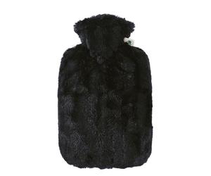 Hugo Frosch - Botella de Agua Caliente con Funda de Piel sintética y Forro Interior, Color Negro, Talla única