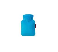 Hugo Frosch Mini bolsa de agua caliente de 0,2 l - Fabricada en Alemania - con funda de terciopelo azul agua - pequeña botella de cama a prueba de fugas para viajes - con funda lavable