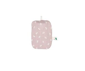 Hugo Frosch Mini bolsa de agua caliente de 0,2 l - Fabricado en Alemania - con funda de algodón orgánico en color marrón claro diseño de ancla - Pequeña botella de cama a prueba de fugas para viajes
