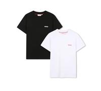 HUGO G00573 Camiseta para niño, Negro/Blanco, 14 años