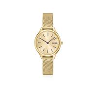 HUGO #Glossy reloj de acero en color dorado claro con acabado e indicadores de hora de cristal - Style#GLOSSY, 58858286 Tono plateado pcs.