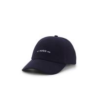 HUGO Gorra de perfil bajo de franela cepillada con logo bordado - StyleMett-FL, 50571920 Azul oscuro pcs.