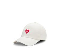 HUGO Gorra de sarga de algodón con detalle de la marca en forma de corazón - StyleCara-Valentine, 50557038 Blanco pcs.