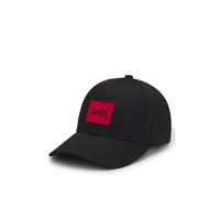 HUGO Gorra en sarga de algodón con etiqueta con logo roja - StyleMen-X 581-RL, 50492745 Negro pcs.