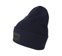 HUGO Gorro de punto de algodón con etiqueta con logo - StyleXevon_B, 50551508 Azul oscuro pcs.