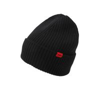 HUGO Gorro de punto acanalado de lana virgen con etiqueta con logo - StyleXola, 50524570 Negro pcs.
