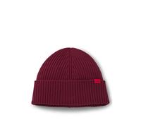 HUGO Gorro de punto de lana virgen con etiqueta con logo - StyleXola, 50524570 Rosa oscuro pcs.