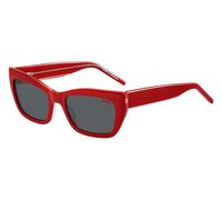 HUGO Gafas de sol de acetato rojo con patillas diseñadas a capas - StyleHG 1301/S92Y54IR, 58127139 Rojo pcs.