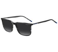 HUGO Gafas de sol grises de acetato estampado con patillas tubulares metálicas - StyleHG 1344/S2W8559O, 58329301 Gris estampado pcs.