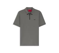 HUGO Polo de piqué de algodón con logo en contraste - StyleDalomino, 50511721 Gris oscuro XL