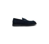 Hugo Hombres Ryan MOCC Mocasines de Cuero con Doble Pespunte, Azul Oscuro., 46 EU