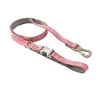 HUGO & HUDSON Correa de Entrenamiento para Perros de Tweed con asa Acolchada, Cuadros en Color Rosa, 1,2 m de Largo x 2,5 cm de Ancho