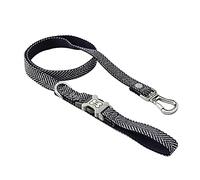 HUGO & HUDSON Correa de Entrenamiento para Perros de Tweed con asa Acolchada, Diseño en Espiga Azul Marino, 1,2 m de Largo x 1,5 cm de Ancho