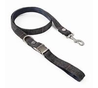 HUGO & HUDSON x Hackett Correa para Perros de Tweed con asa Acolchada Suave, diseño de Espiga a Cuadros Grises, 120 x 1,5 cm