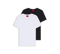 HUGO Camiseta Round Paquete de 2 algodón elástico slim fit Negro/Blanco L