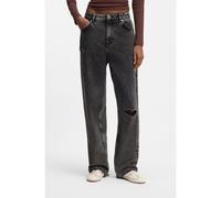 HUGO Jeans relaxed fit en denim rígido negro desgastado - StyleLeni_B, 50556525 Negro 31/32