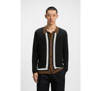 HUGO Jersey abotonado con rayas en contraste - StyleSplon, 50543770 Negro XXL