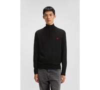 HUGO Jersey con cremallera de algodón con etiqueta con logo roja - StyleSan Quintus-C, 50474164 Negro XXL