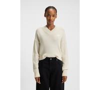 HUGO Jersey con cuello en pico y corazón trasero Happy HUGO - StyleScutie_B, 50543059 Natural L