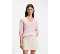 HUGO Jersey con cuello en pico y estructura semitransparente - StyleSlumye_B, 50564299 Rosa claro XS