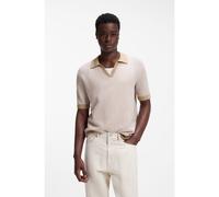 HUGO Jersey con cuello Johny en algodón y lino - StyleSeeroy, 50557361 Beige claro S