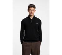 HUGO Jersey de algodón con cremallera corta - StyleSan Quintus-C2, 50574143 Negro XXL