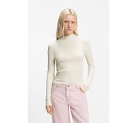 HUGO Jersey de canalé slim fit con cuello medio - StyleSarmia_B, 50571673 Natural L