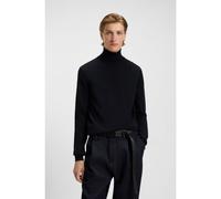 HUGO Jersey de cuello vuelto en lana merina con logo bordado - StyleSan Thomas-M, 50474174 Azul oscuro XXL