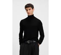 HUGO Jersey de cuello vuelto en lana merina con logo bordado - StyleSan Thomas-M, 50474174 Negro M