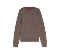 HUGO Jersey de lana merina con logo bordado - StyleSan Cedric-M1, 50476832 Marrón M