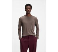 HUGO Jersey de lana merina con logo bordado - StyleSan Cedric-M1, 50476832 Marrón S