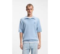 HUGO Jersey de manga corta oversize fit en rizo de algodón - StyleSorinou, 50557340 Celeste XL